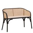 Cebu Bench - Black Beech Wood with Beige Fabric