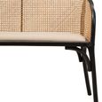 Cebu Bench - Black Beech Wood with Beige Fabric