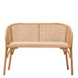 Cebu Bench - Natural Beech Wood with Beige Fabric