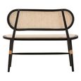 Cebu Bench - Natural Elm Wood with Beige Fabric