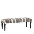 Cefena Bench - Grey and White Patterned Fabric