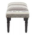 Cefena Bench - Grey and White Patterned Fabric