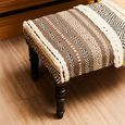 Cefena Bench - Grey and White Patterned Fabric