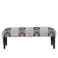 Cefena Bench - Moroccan - White and Black Fabric