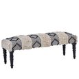 Cefena Bench - Moroccan - White and Black Fabric