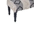 Cefena Bench - Moroccan - White and Black Fabric