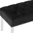 Clarence Bench - Black Velvet Fabric - with Button Tufted Design