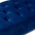Clarence Bench - Blue Velvet Fabric - with Button Tufted Design