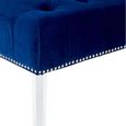 Clarence Bench - Blue Velvet Fabric - with Button Tufted Design