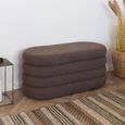 Dartford Bench - Brown Boucle Fabric - Oval - Storage