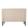 Doucet Bench - Beige Linen Fabric - High Back