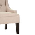 Doucet Bench - Beige Linen Fabric - High Back