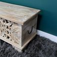 Storage Bench - Carved Mango Wood