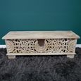 Storage Bench - Carved Mango Wood