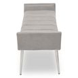 Gilden Bench - Grey Fabric with Silver Angular Legs