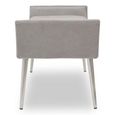 Gilden Bench - Grey Fabric with Silver Angular Legs