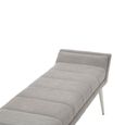 Gilden Bench - Grey Fabric with Silver Angular Legs