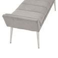 Gilden Bench - Grey Fabric with Silver Angular Legs