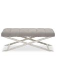 Gilden Bench - Grey Fabric with Silver Cross Base