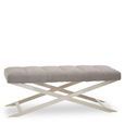 Gilden Bench - Grey Fabric with Silver Cross Base