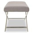 Gilden Bench - Grey Fabric with Silver Cross Base