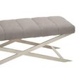 Gilden Bench - Grey Fabric with Silver Cross Base