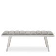 Gilden Bench - Grey Fabric with Silver Splayed Legs