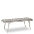 Gilden Bench - Grey Fabric with Silver Splayed Legs