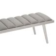 Gilden Bench - Grey Fabric with Silver Splayed Legs
