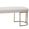 Gilden Bench - Curved - Grey Fabric with Gold Legs