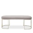 Gilden Bench - Curved - Grey Fabric with Silver Legs