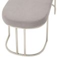 Gilden Bench - Curved - Grey Fabric with Silver Legs