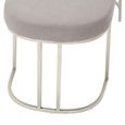 Gilden Bench - Curved - Grey Fabric with Silver Legs