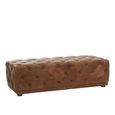 Hoxton Ottoman Bench - Vintage Brown Tufted Leather