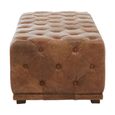 Hoxton Ottoman Bench - Vintage Brown Tufted Leather