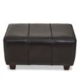 Inca Footstool - Black Leather