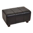 Inca Footstool - Black Leather