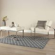 Kensington Townhouse Bench - Grey Leather with Silver Metal
