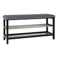 Padova Bench - Grey Fabric - with Shelves