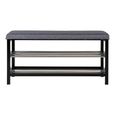Padova Bench - Grey Fabric - with Shelves