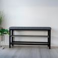 Padova Bench - Grey Fabric - with Shelves