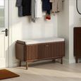 Soho Hallway Bench - 2 Door - Slatted - Dark Oak