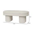 Hall Bench - Oval - Taupe Chenille Fabric