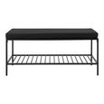 Vita Hall Bench with Shelf - Black Melamine