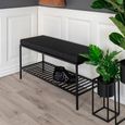 Vita Hall Bench with Shelf - Black Melamine