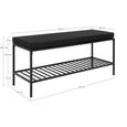 Vita Hall Bench with Shelf - Black Melamine