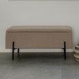 Watford Bench - Beige Boucle Fabric - Storage