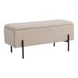 Watford Bench - Beige Boucle Fabric - Storage