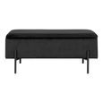 Watford Bench - Black Velvet Fabric - Storage