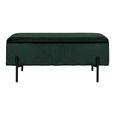Watford Bench - Green Velvet Fabric - Storage